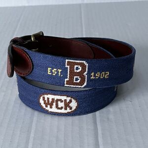 Smathers and Branson Belt 34 Men’s “B” (WCK) Logo Hand Stitched Needlepoint USA